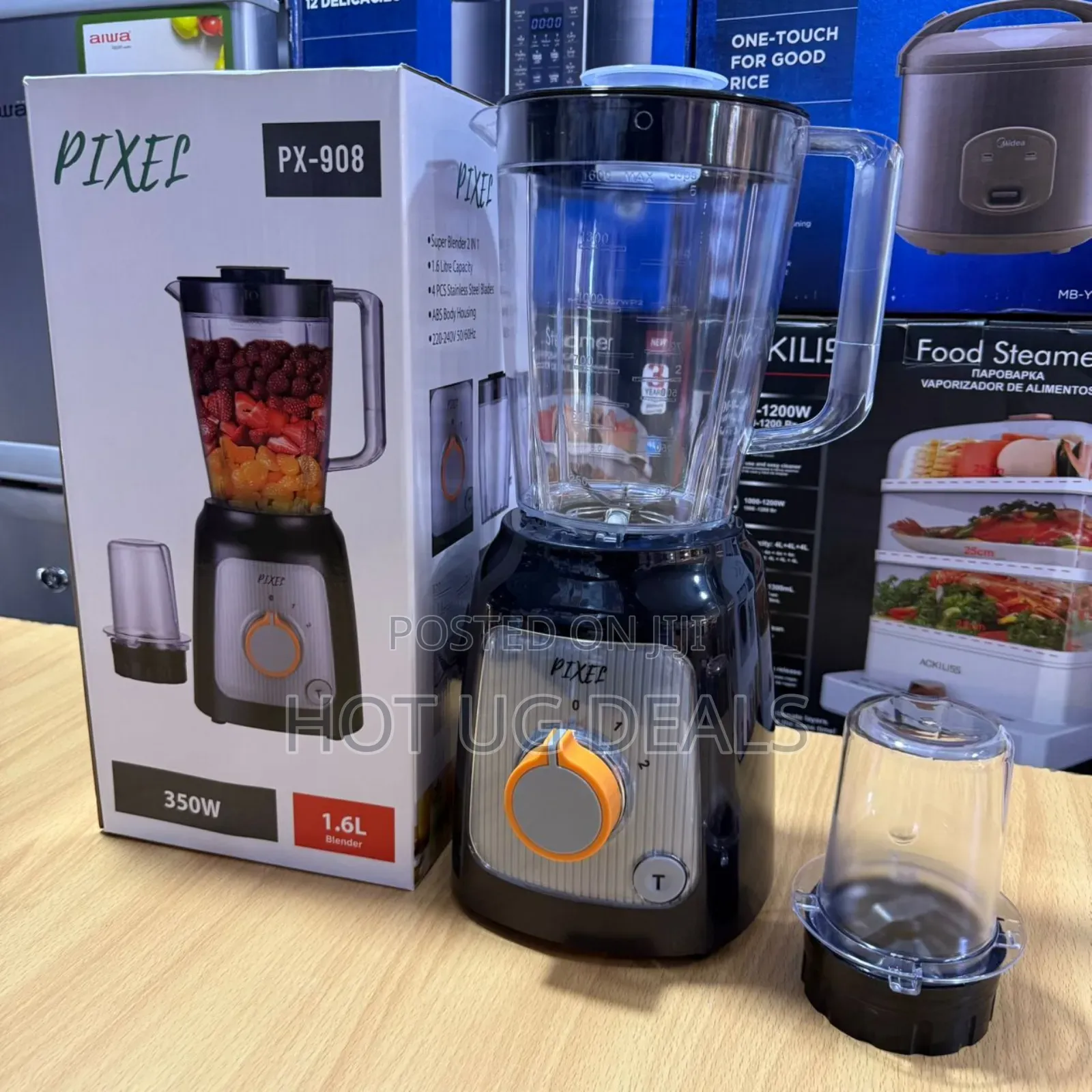 Pixel 1.5litre Blender With Grinder - Black