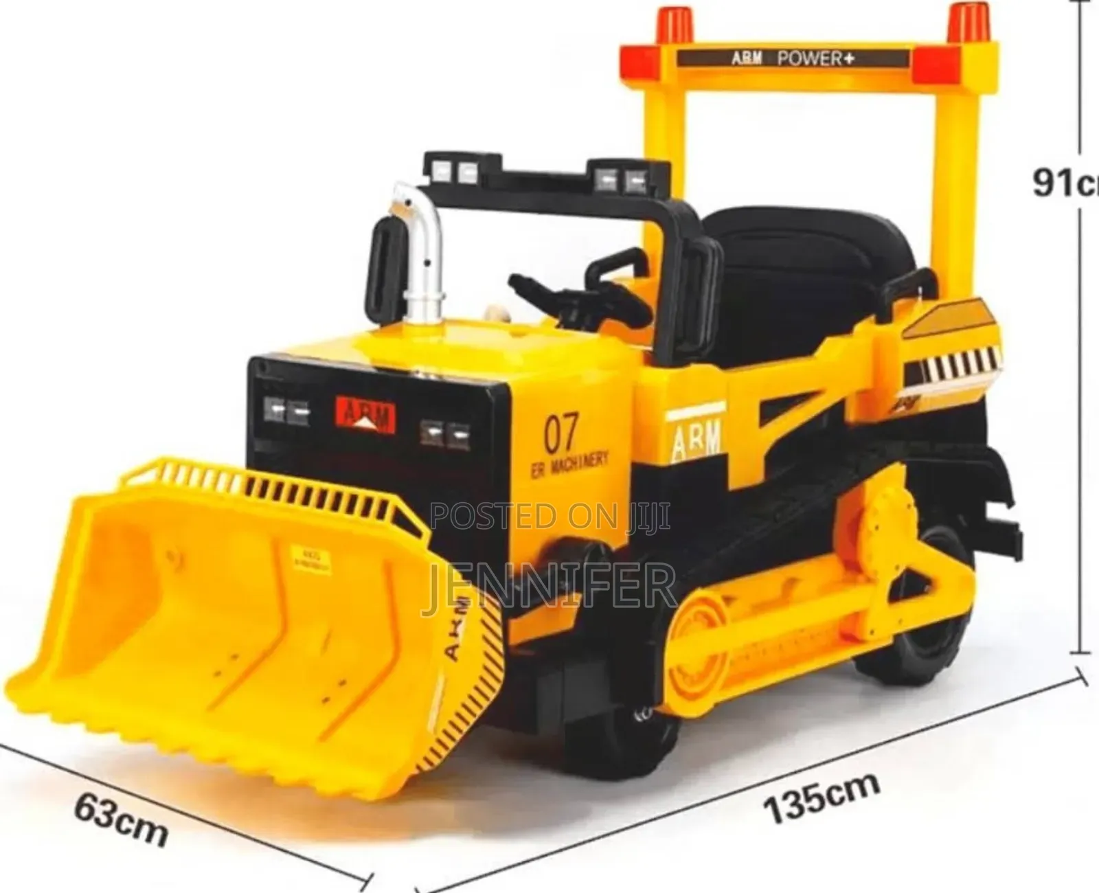 Childrens 12v Battery Powered Sit-on Bulldozer With Scoop
