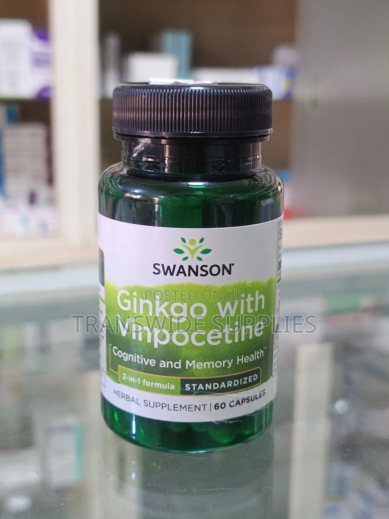 Swanson Ginkgo With Vinpocetine 60caps - For Cognitive Memory Health