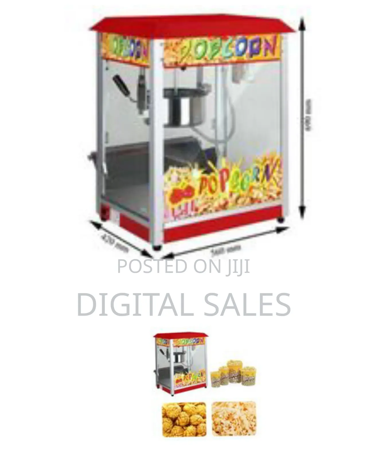 Commercial Electric Popcorn Maker Machine Popcorn 1300w - Roof Top