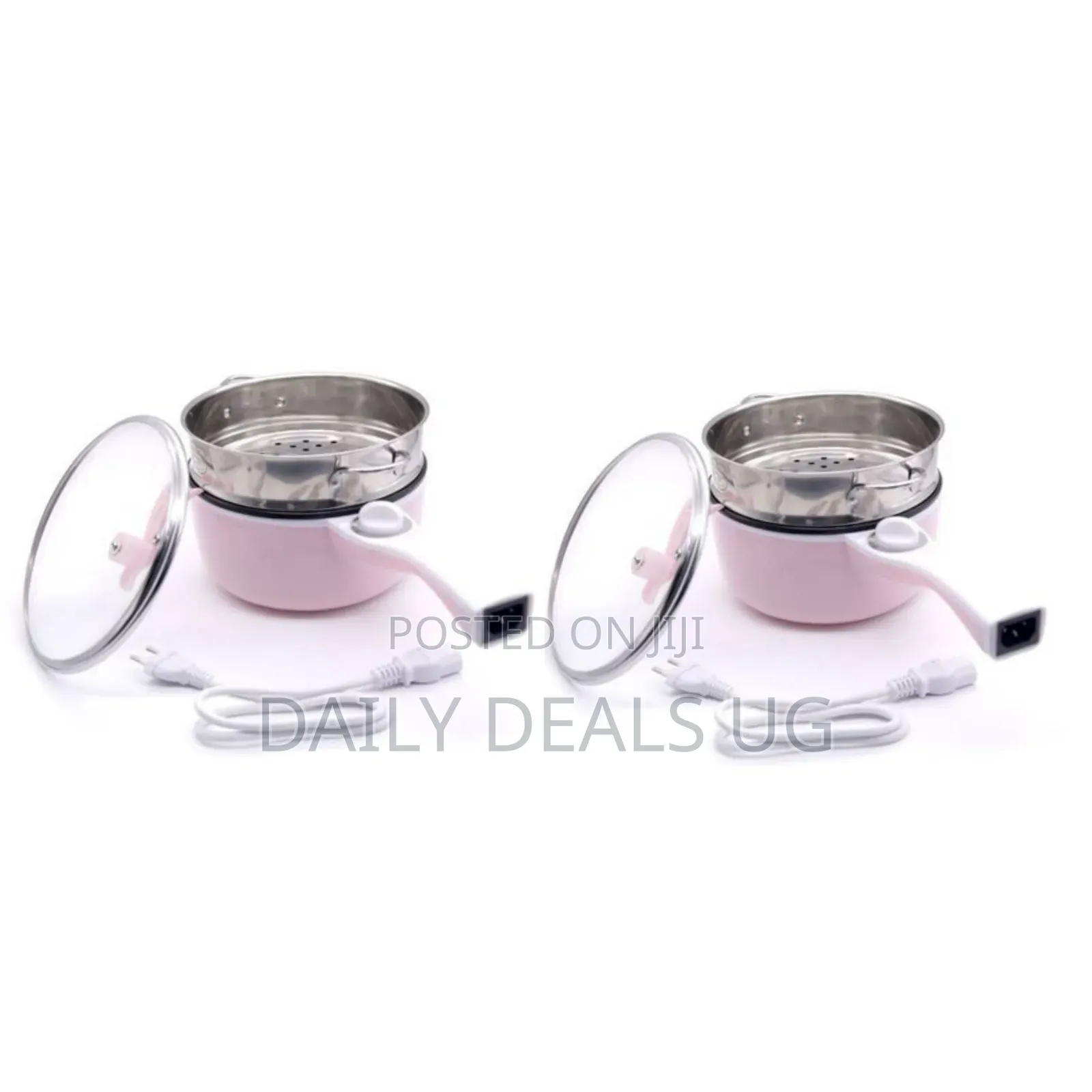 Electric Steaming,Boiling, Frying Pan Saucepans,1.6 Litres-Pink