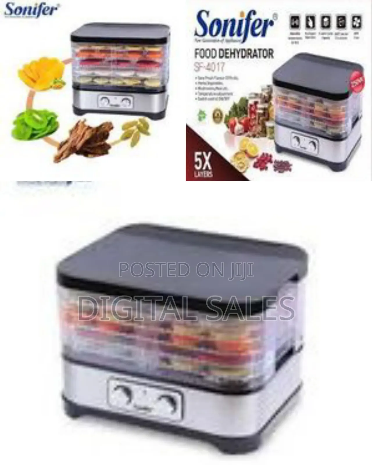 Sonifer 5 Tray Dry Fruit, Mini Vegetable Meat Food Dehydrator Food