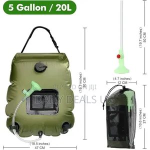 Solar Shower Bag,5 Gallons 20l Portable Outdoor Hot Water Shower Bag