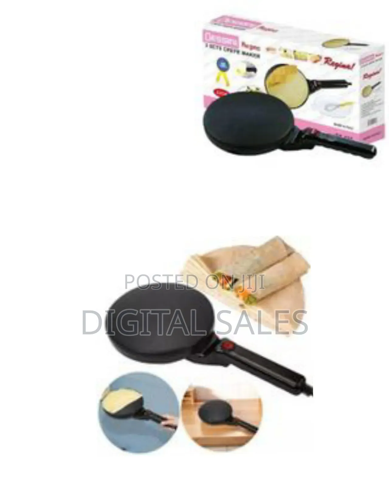 3 Steps Non-Stick Electric Chapati Pancake Crepe Maker Crepe Pan