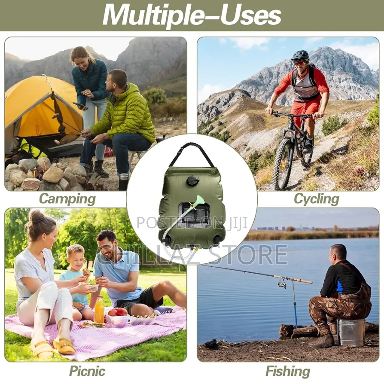 Solar Shower Bag, Camping Shower, 20l Outdoor Hot Water Shower Bag,