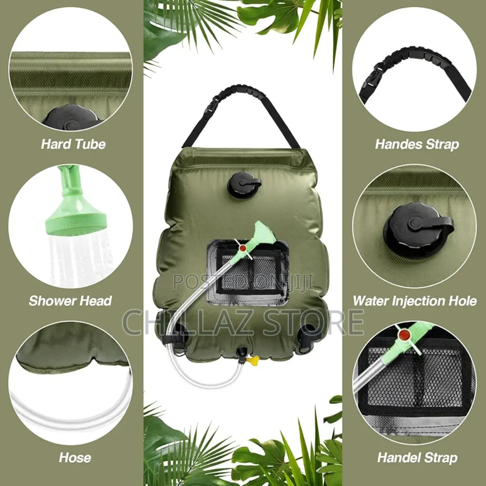 Solar Shower Bag, Camping Shower, 20l Outdoor Hot Water Shower Bag,