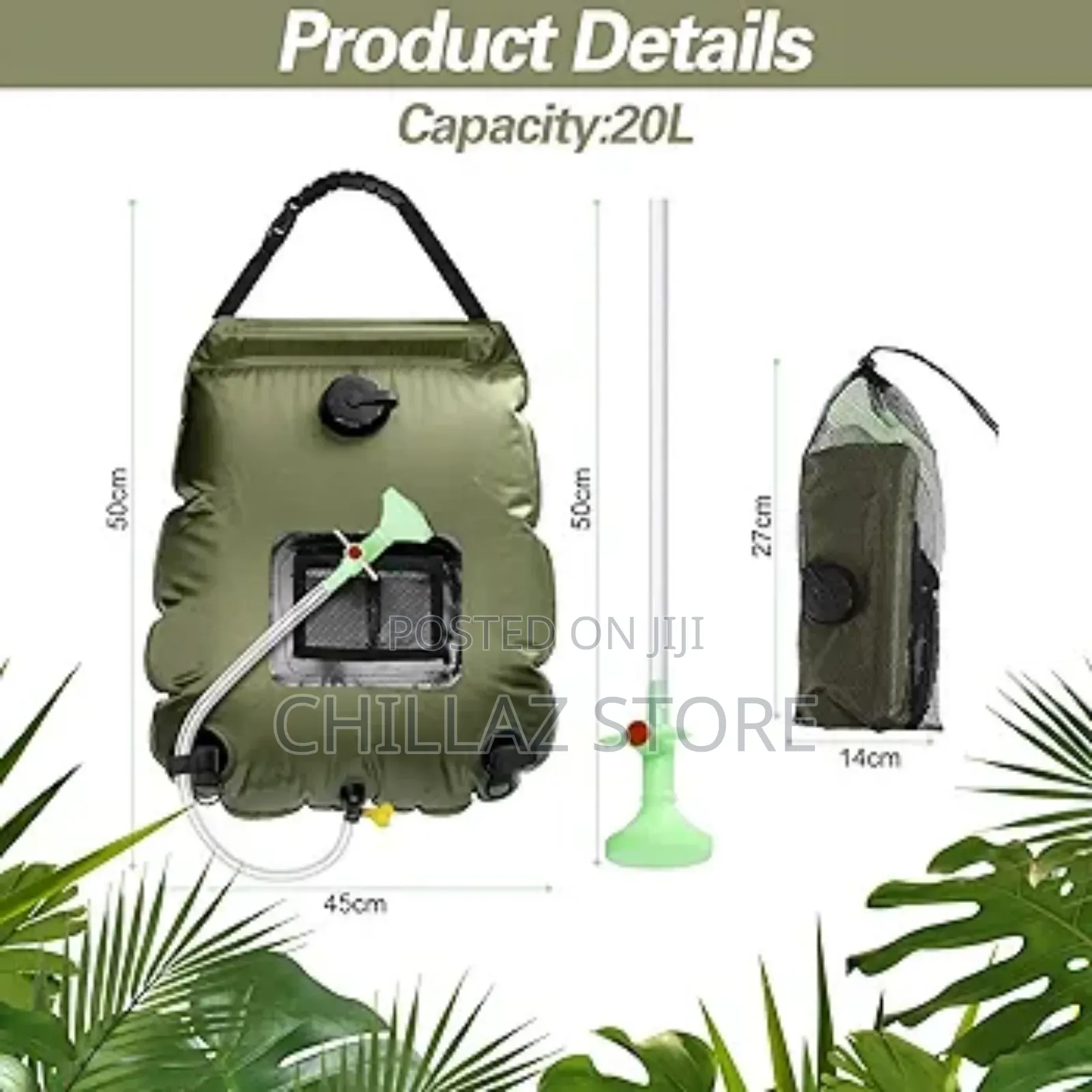 Solar Shower Bag, Camping Shower, 20l Outdoor Hot Water Shower Bag,