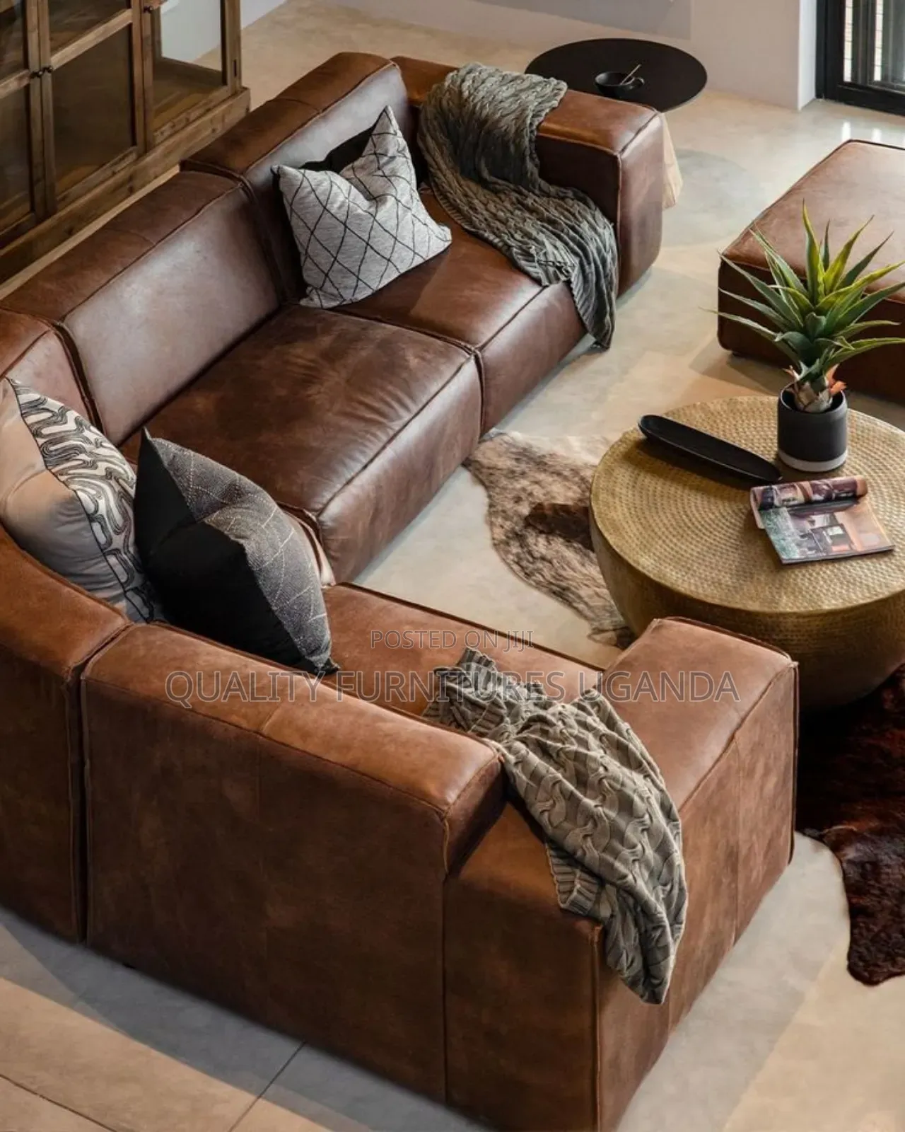 High Back Brown 6 Seater