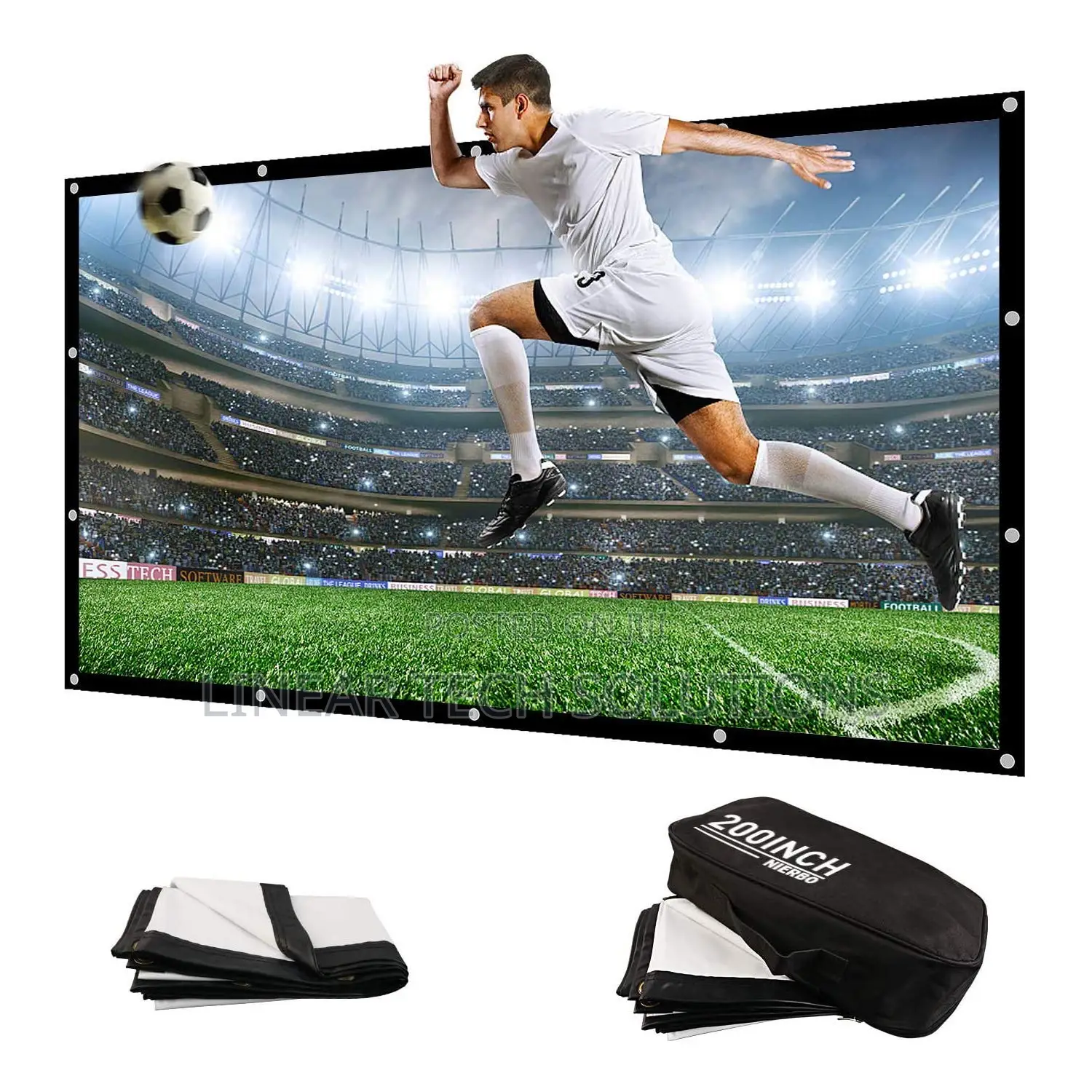 200*200 Wall Projector Screen Big 16:9 3d Movie Screen of Thick