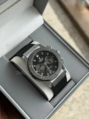 Men's Authentic Hublot Automatic Analog Time Piece Leather Strapped