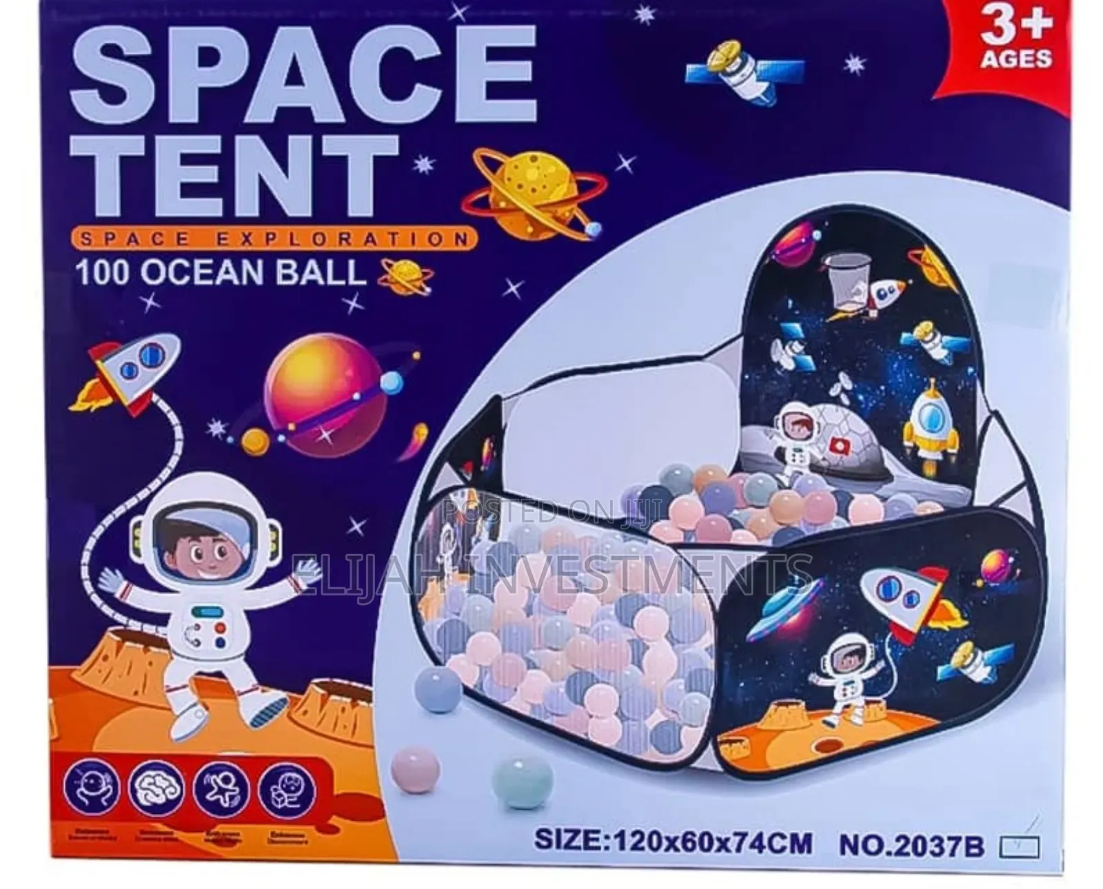 Kids Pop Up Space Play Tent With 100 Balls