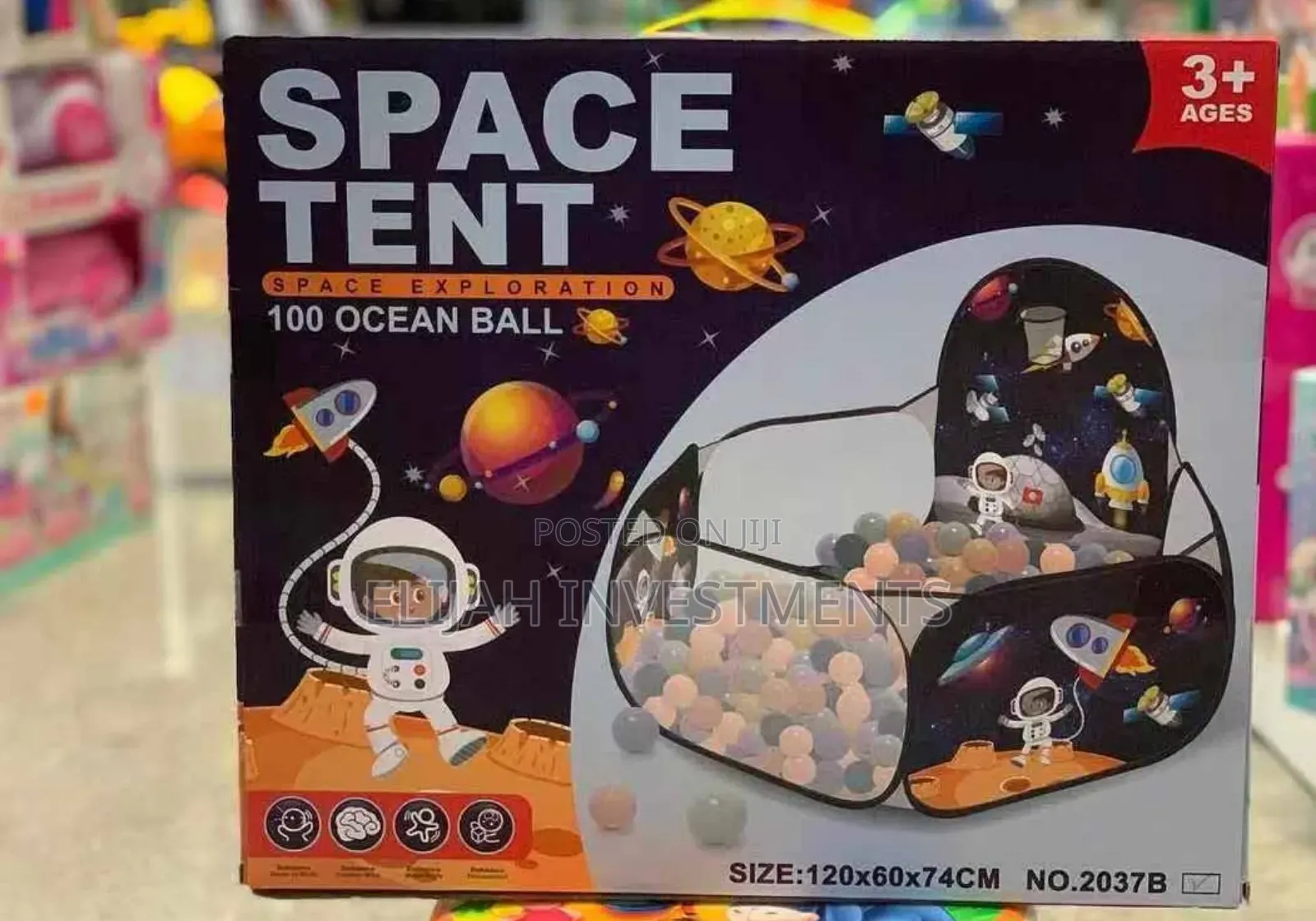 Kids Pop Up Space Play Tent With 100 Balls