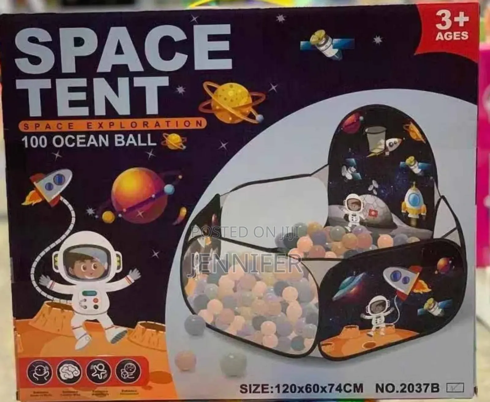 Kids Pop Up Space Play Tent With 100 Balls
