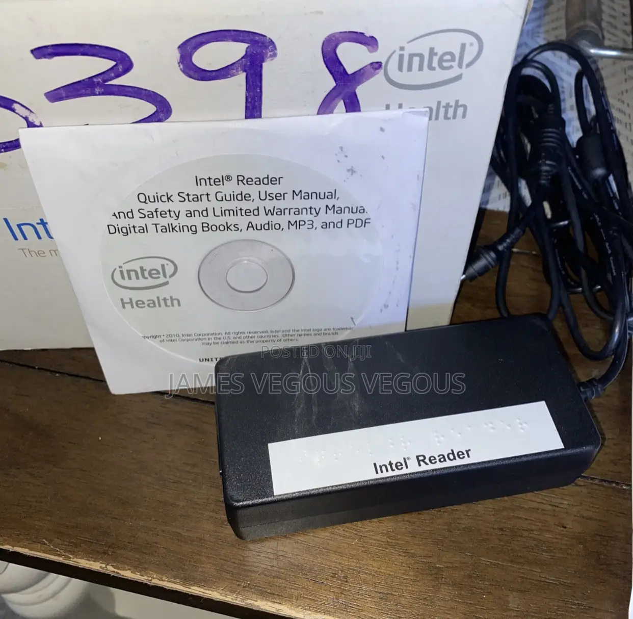Intel Reader Health W/ Box Power Cords Accessories ~ Clean Tested