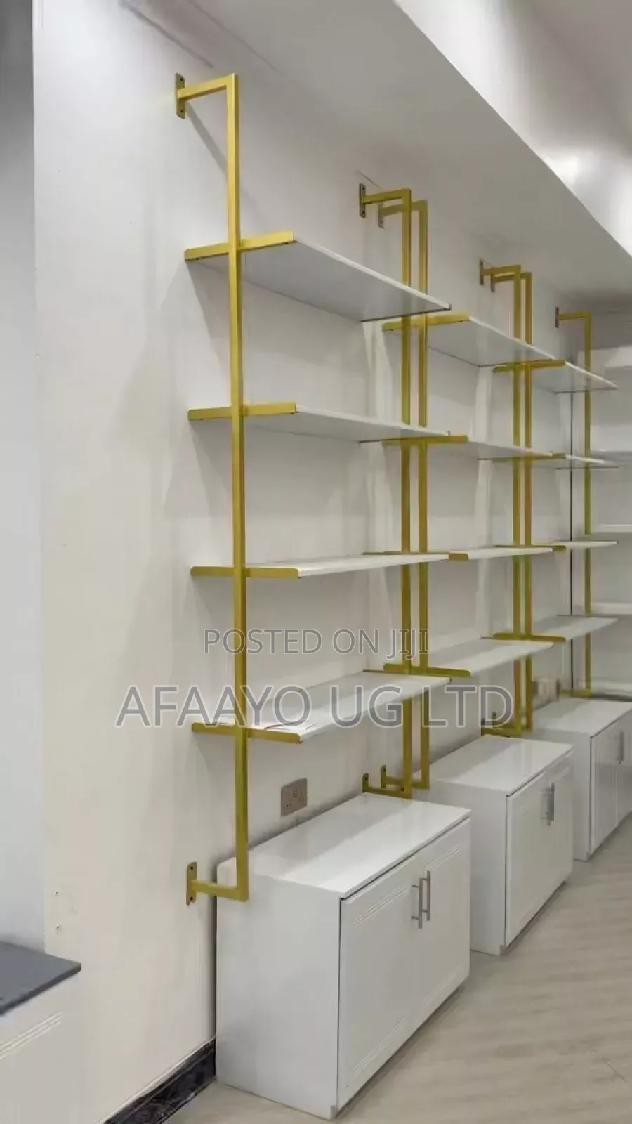 Metallic Wooden Modern Shelves Unit