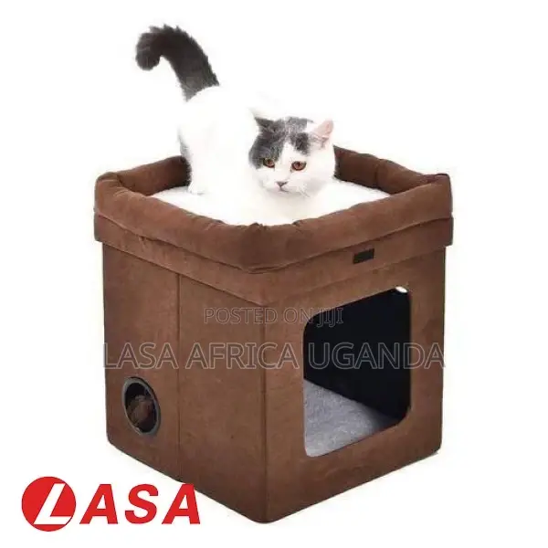 Collapsible Cat House – Soft Suede With Cozy Sherpa
