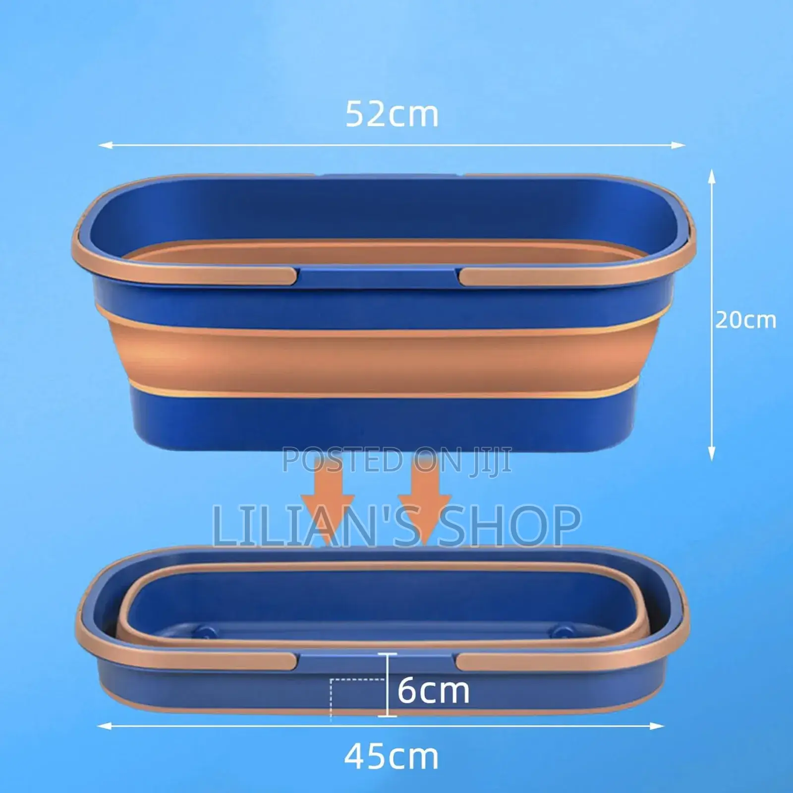 Large Flat Foldable Cleaning Bucket With Mop