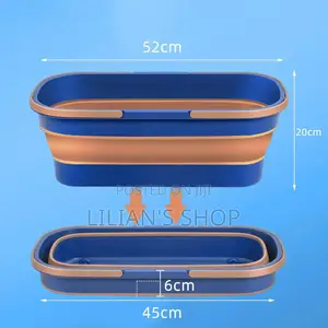 Large Flat Foldable Cleaning Bucket With Mop