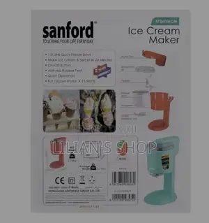 Sanford Ice Cream Maker, 1000ml Bowl, 15w,