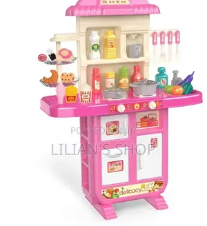 Kids Kitchen Play Set Pink