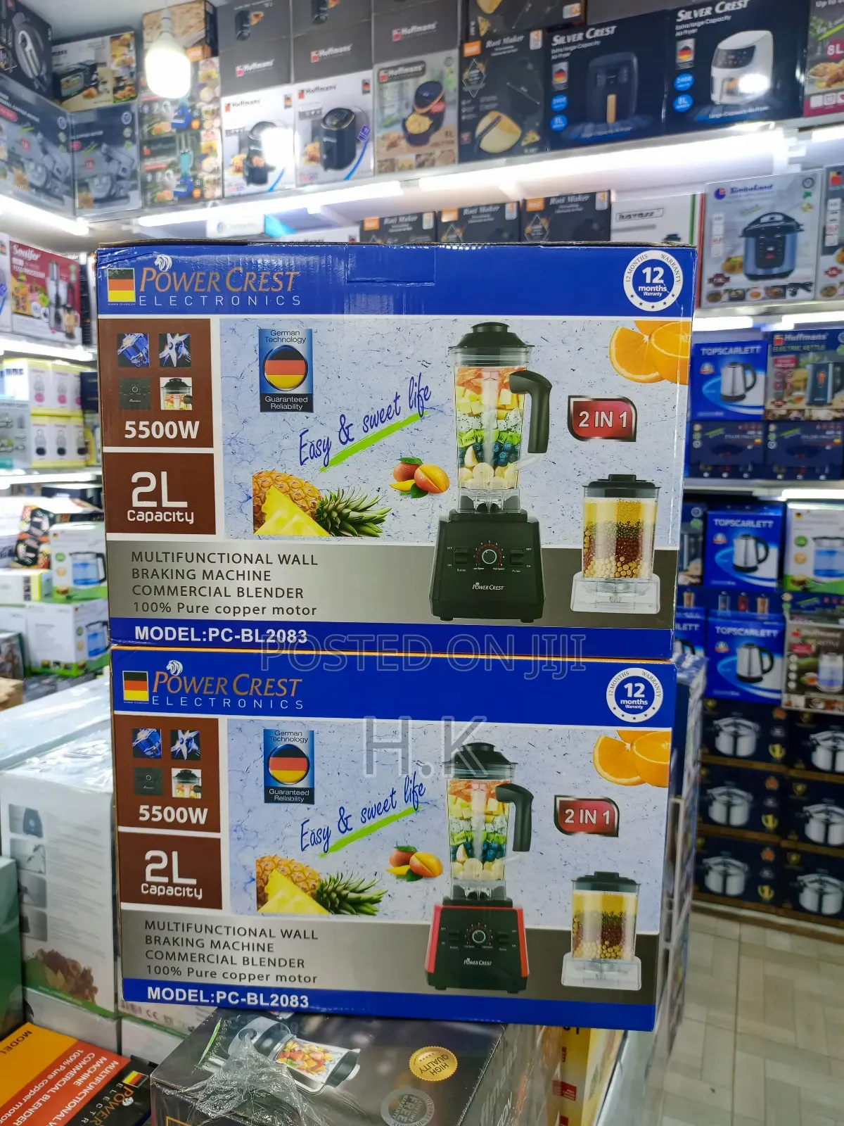 Power Crest 2-in-1 Heavy Duty Commercial Blender 2litres - Multicolour