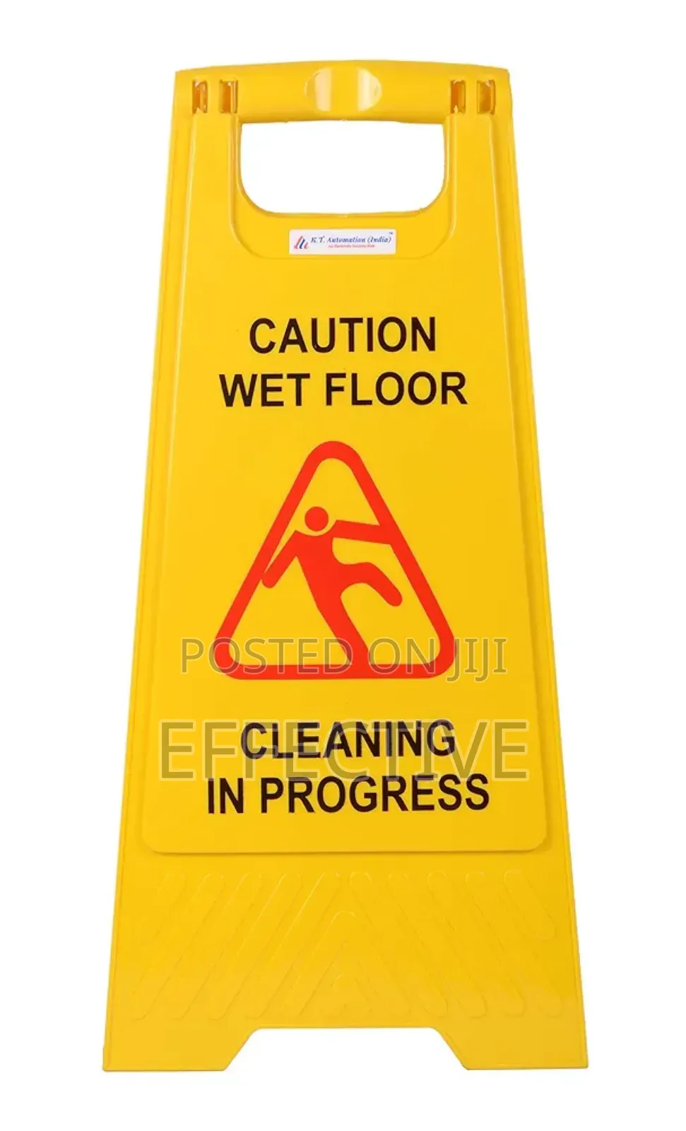 Yellow Board With Massage Of Caution Wet Floor Signs