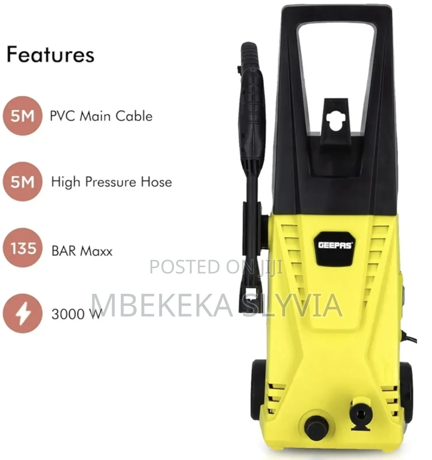Geepas High Pressure Washer/3000w Electric Portable Pressurewasher