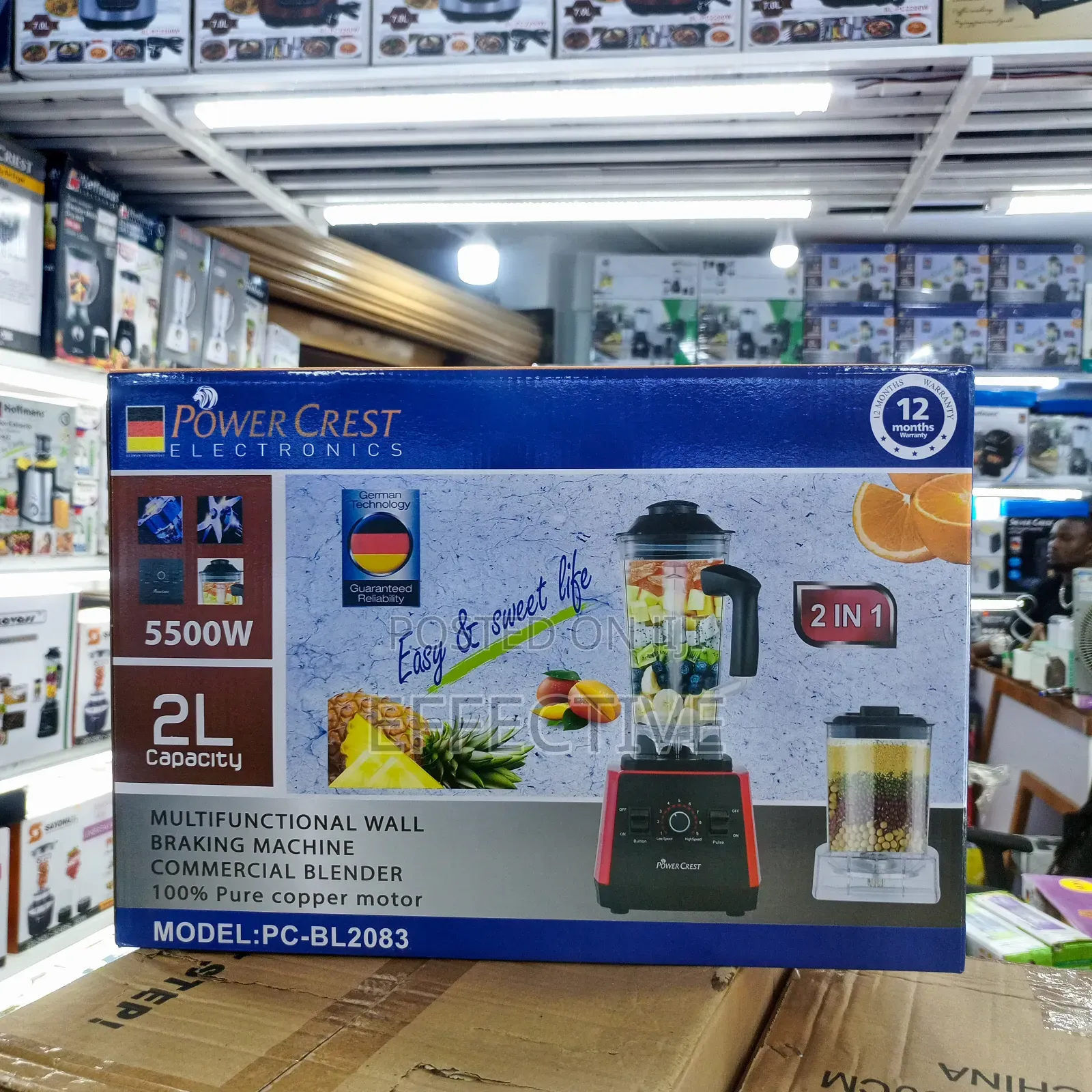 2-in-1 Heavy Duty Commercial Blender, Model Pc-Bl2083.