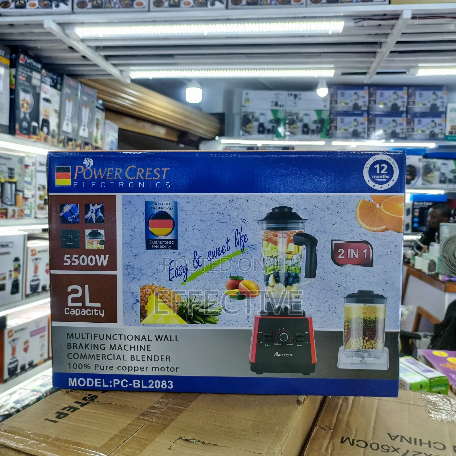 2-in-1 Heavy Duty Commercial Blender, Model Pc-Bl2083.