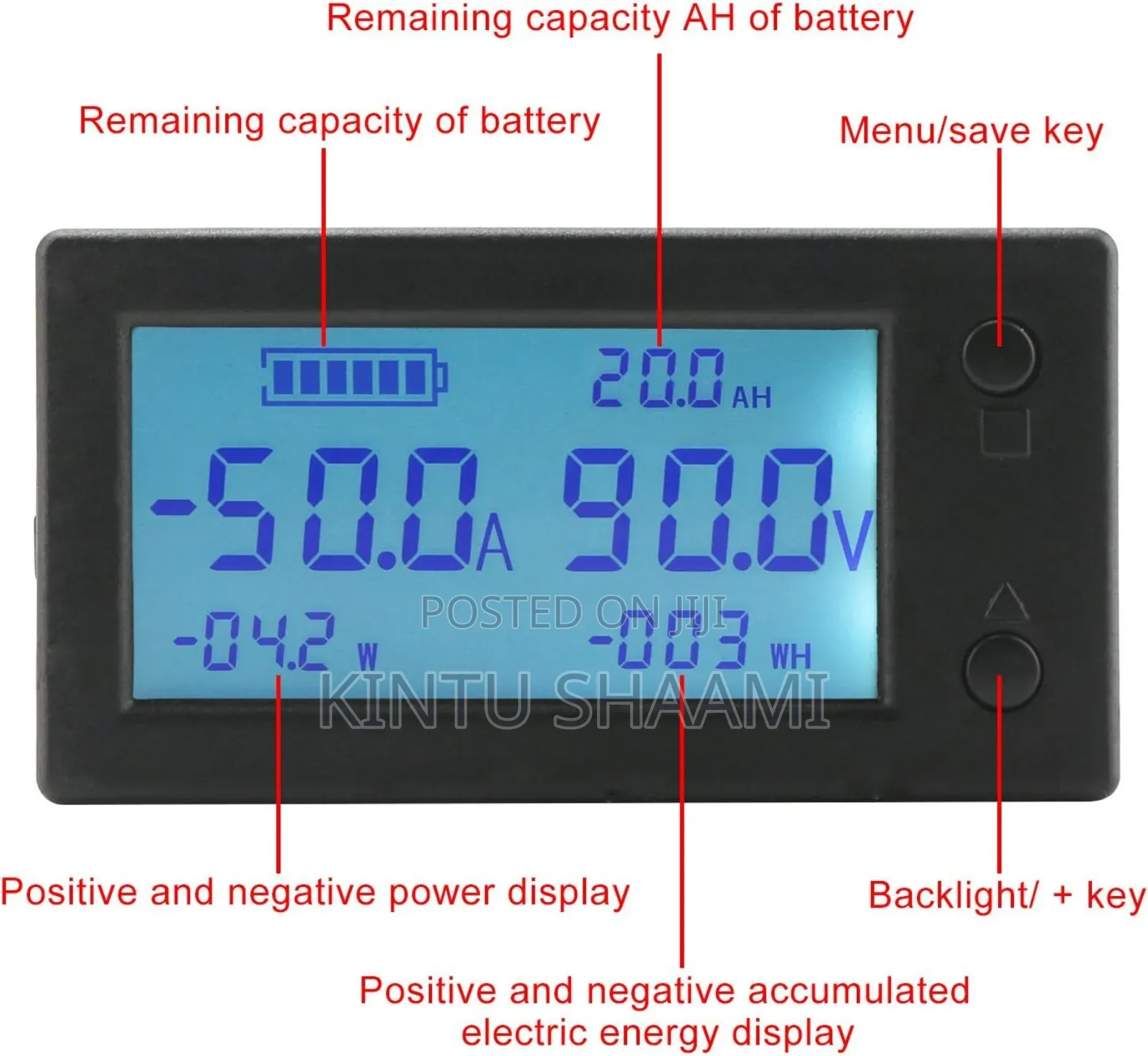 Drok Battery Monitor,Amps Volt Power Watt Meter Dc 0-300v 200a