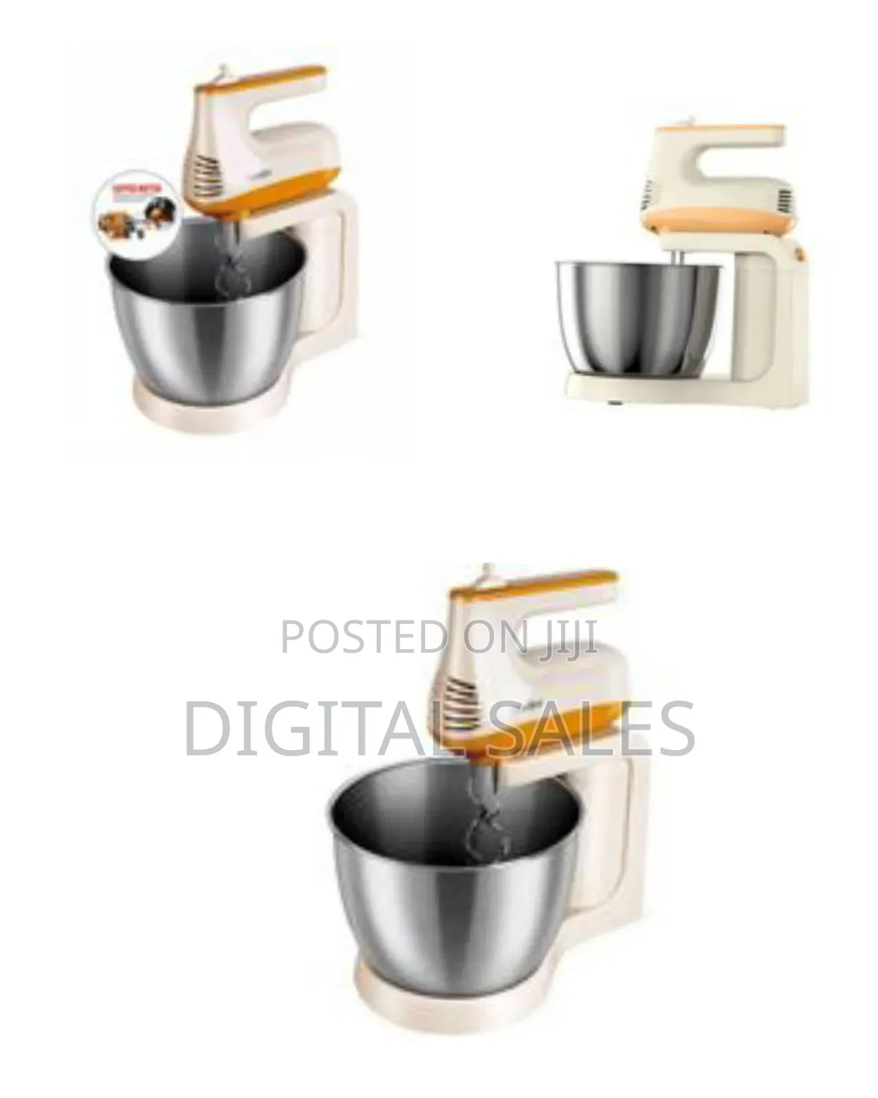Sonifer Hand Stand Mixer 3l Stainless Bowl With 5 Speeds Egg Beater