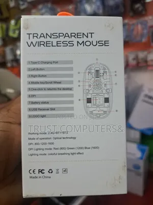 Wireless Rechargeable Transparent Mouse