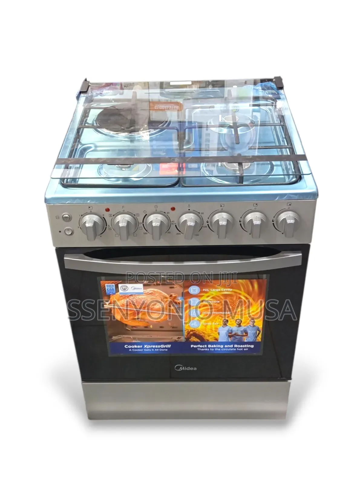 Midea 60cm Gas Cooker 3+1 Burners With Convection Oven Auto Ignition