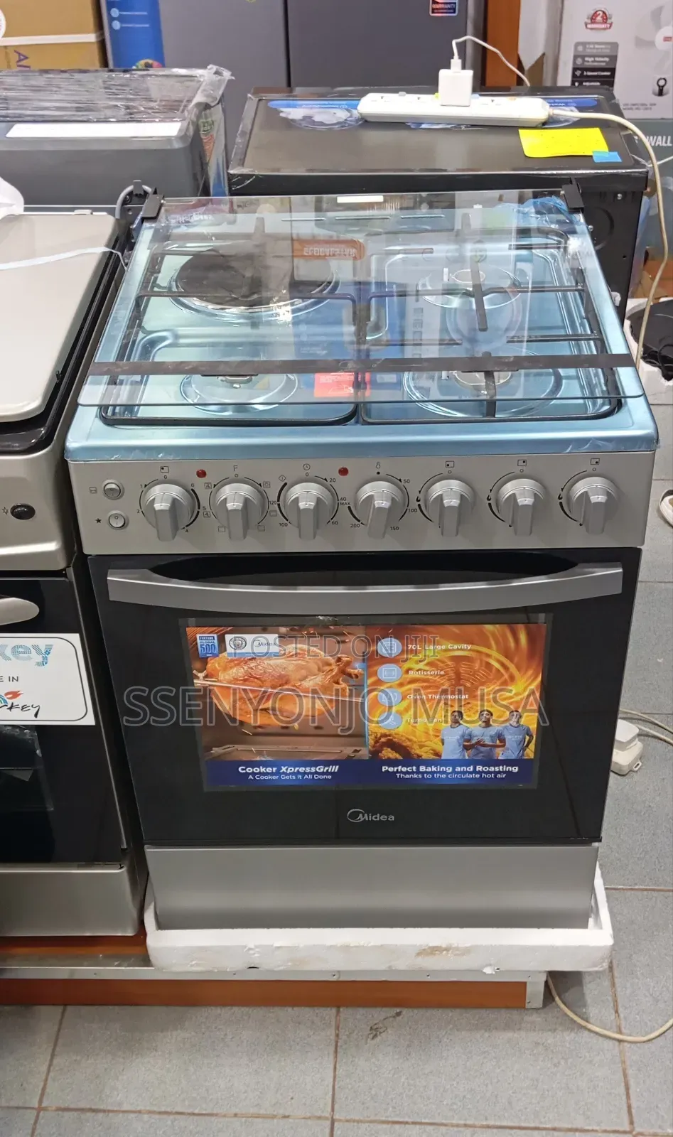 Midea 60cm Gas Cooker 3+1 Burners With Convection Oven Auto Ignition