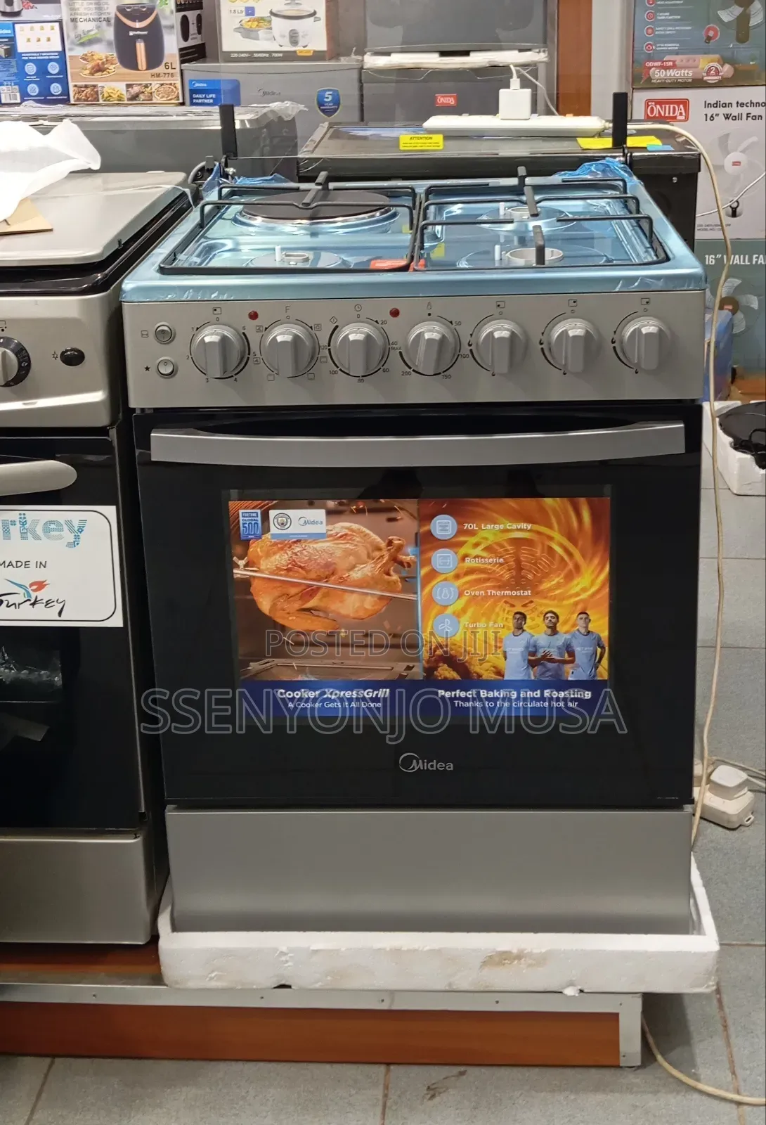 Midea 60cm Gas Cooker 3+1 Burners With Convection Oven Auto Ignition