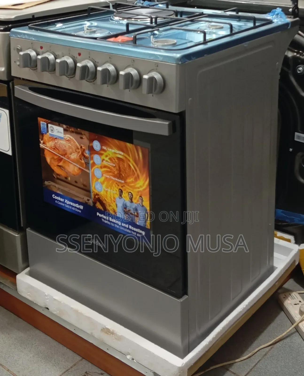 Midea 60cm Gas Cooker 3+1 Burners With Convection Oven Auto Ignition
