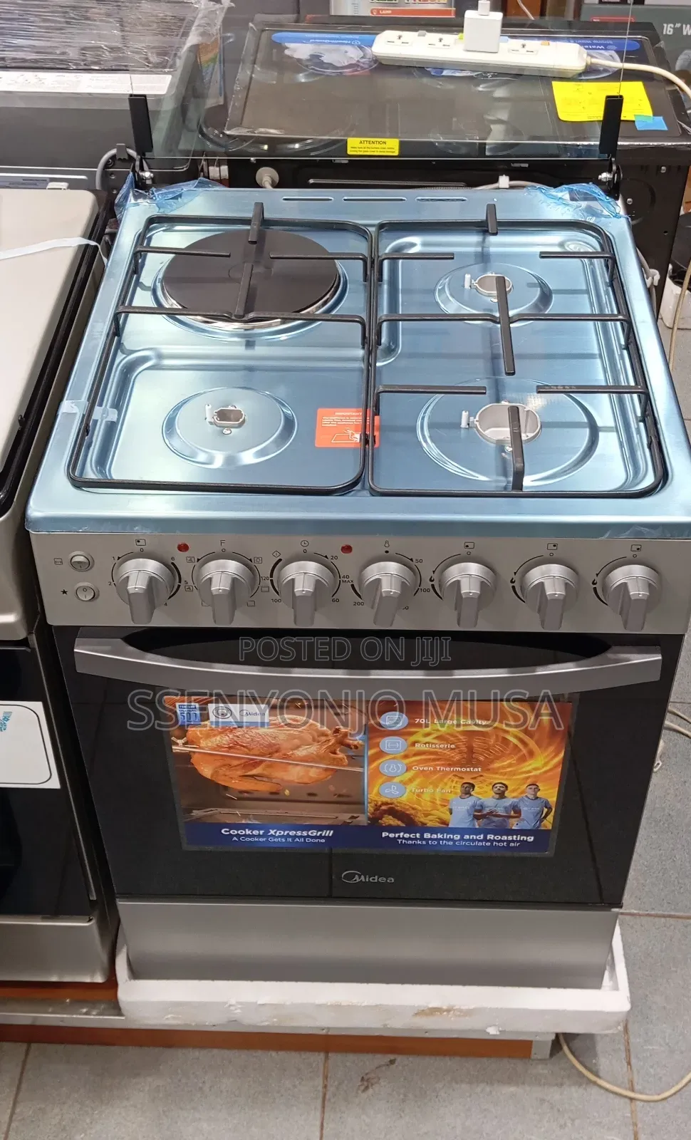 Midea 60cm Gas Cooker 3+1 Burners With Convection Oven Auto Ignition