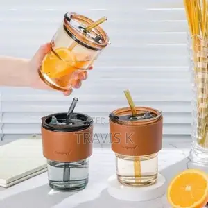 Glass Straw Cup (350ml)