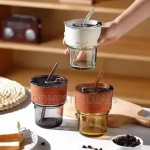Glass Straw Cup (350ml)