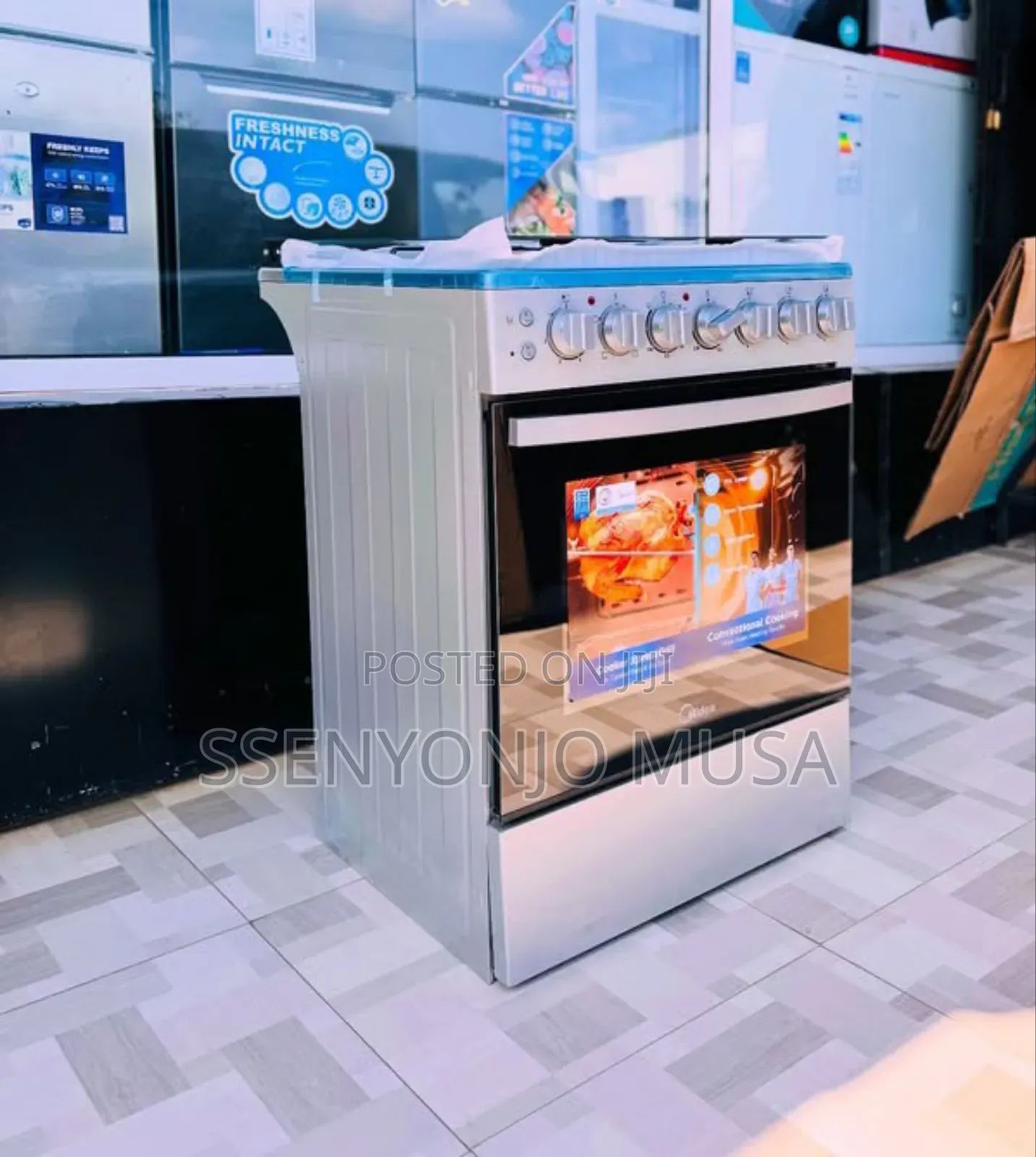 Midea 60cm Gas Cooker 3+1 Burners With Convection Oven Auto Ignition