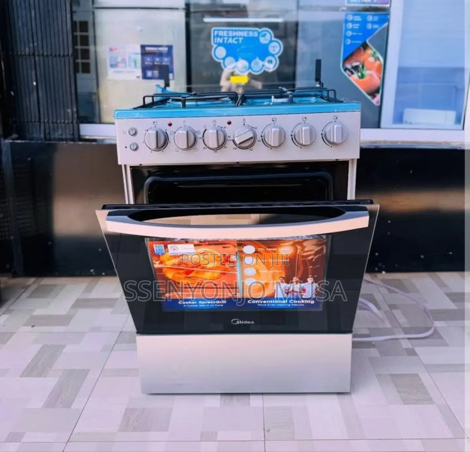 Midea 60cm Gas Cooker 3+1 Burners With Convection Oven Auto Ignition