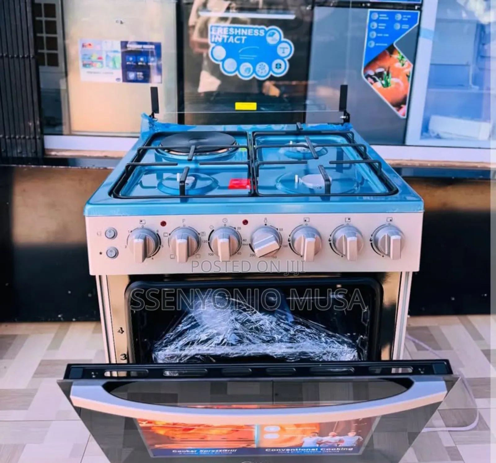 Midea 60cm Gas Cooker 3+1 Burners With Convection Oven Auto Ignition