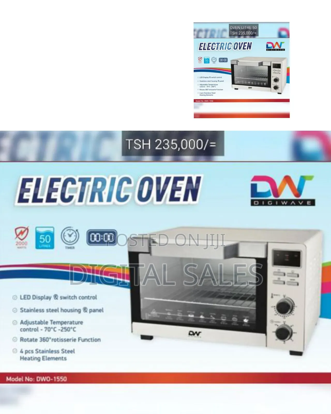 Digiwave 50 Litres Digital Pad Electric Oven Toaster Cooker Grill