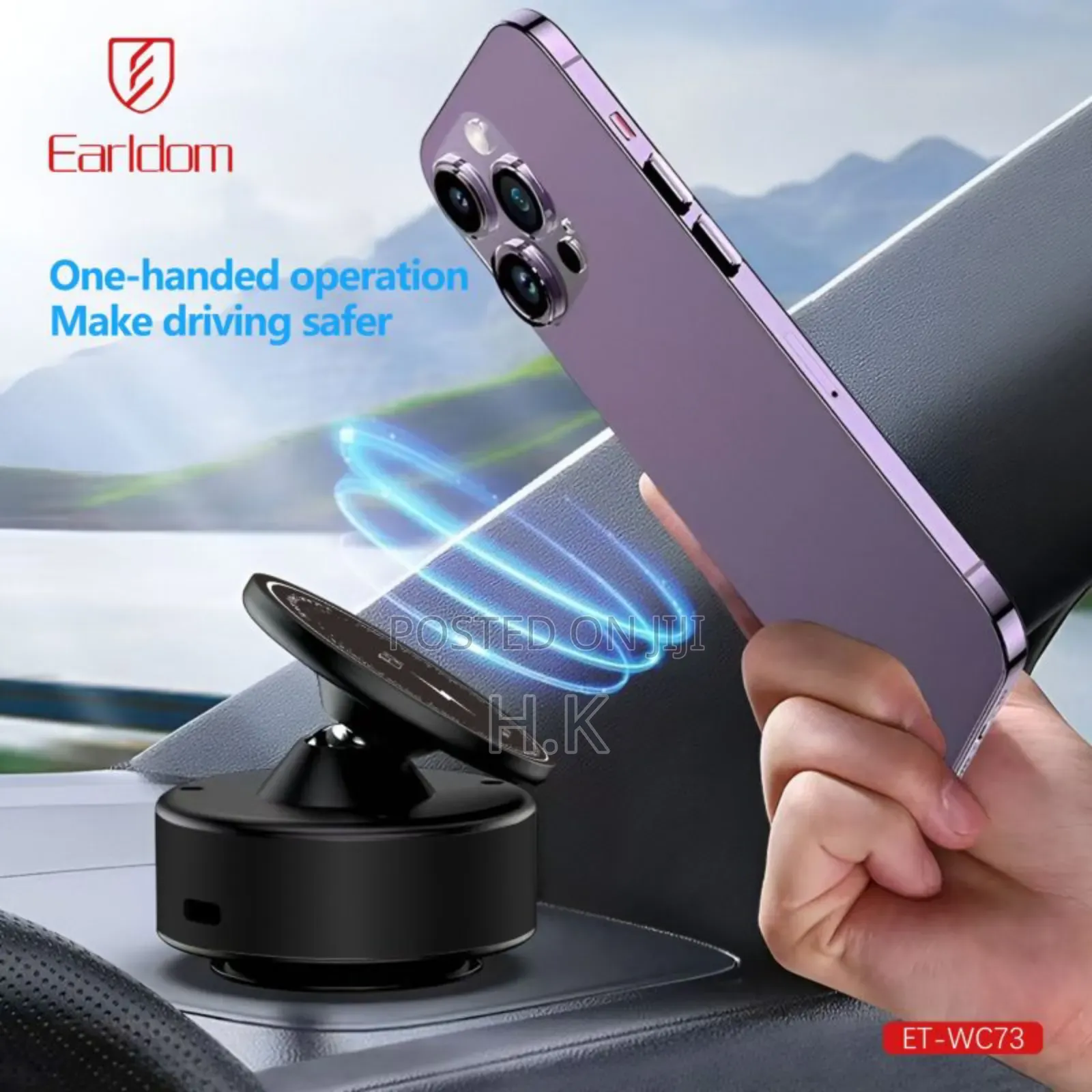 Earldom 15w Wireless Magnetic Suction Cup Holder Wc73