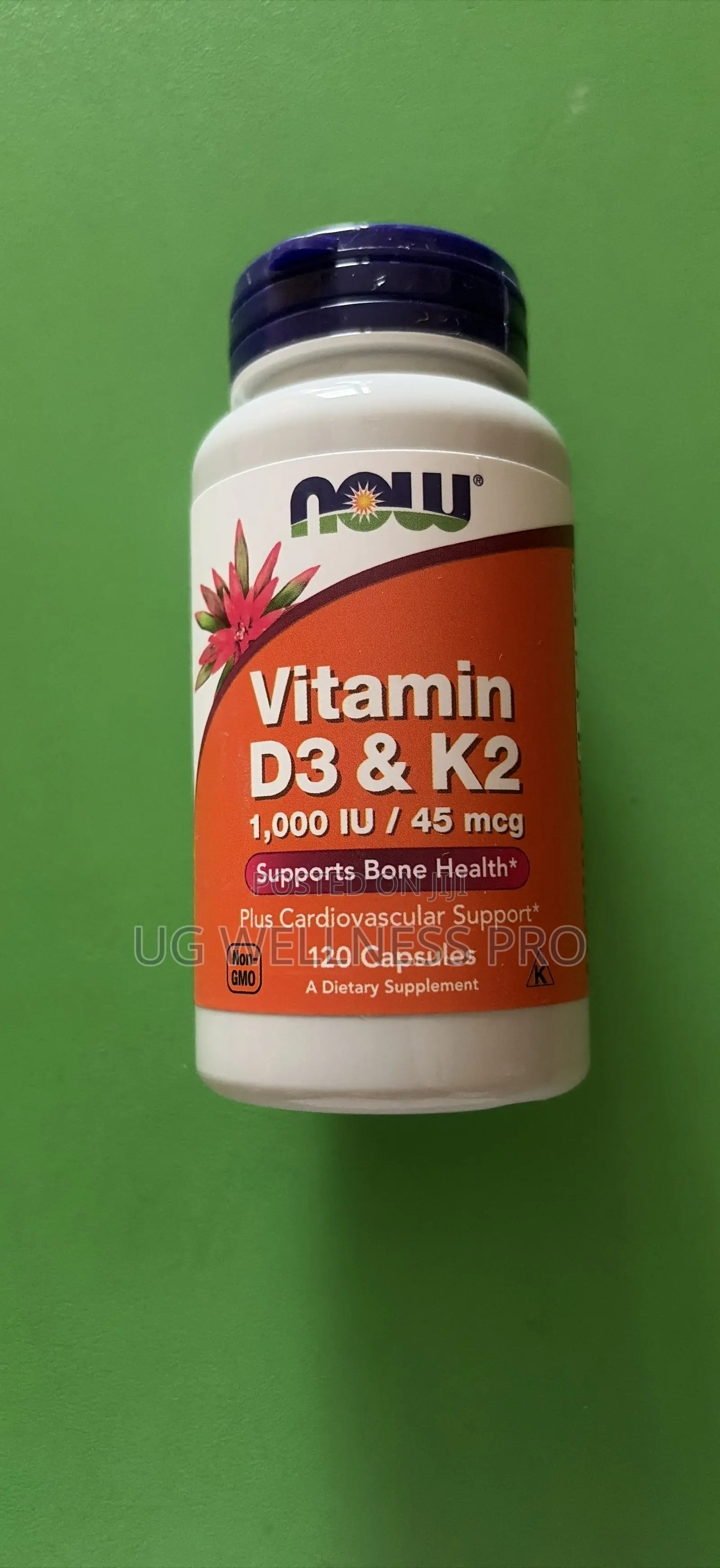 Now Foods, Vitamin D3 D-3 K-2, 120 Veg Capsules