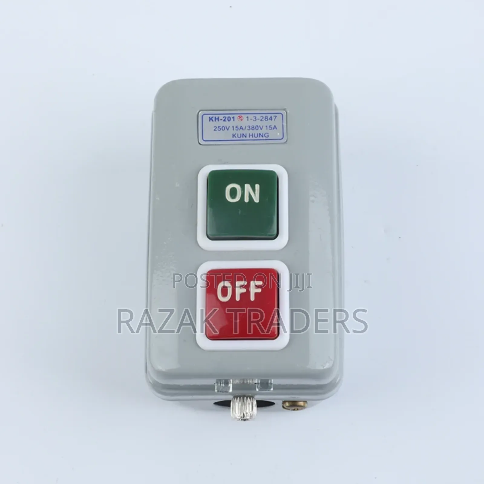 Green and Red Power Switch Button Switch on and Off