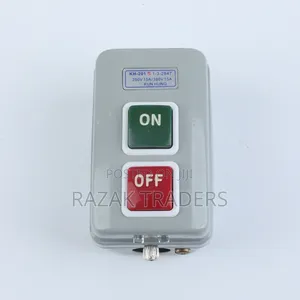 Green and Red Power Switch Button Switch on and Off