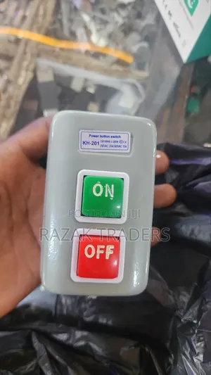Green and Red Power Switch Button Switch on and Off