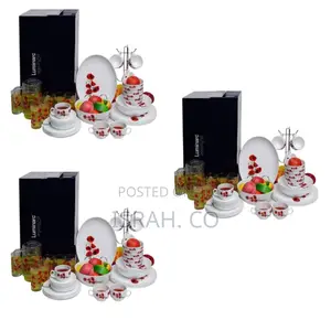 Luminarc Hypnosis Plates, Cups, Bowls Glass Dinnerware Set
