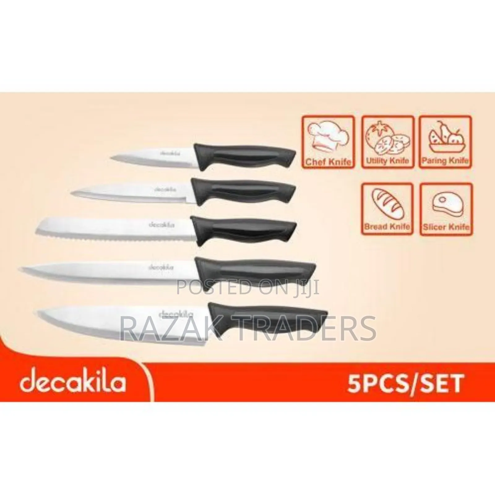 Decakila Kmtt110b 5pcs Kitchen Knife Set